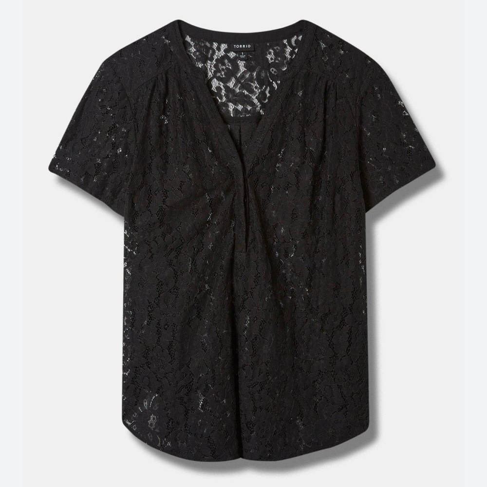 NWT Women’s Torrid Harper Lace Short Sleeve Blouse Plus Size 4X